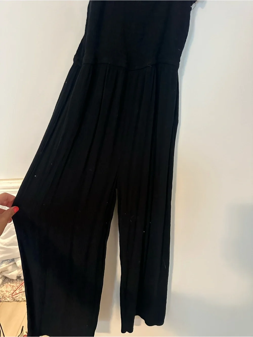 Girls' Black Sleeveless One-Piece Jumpsuit